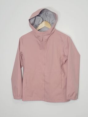 Uniqlo Old Rose Pink Kids Girls Waterproof Windproof Full Zip Pocket Hooded Coat